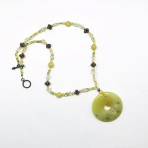 Museum of Fine Arts jade pendant beaded necklace